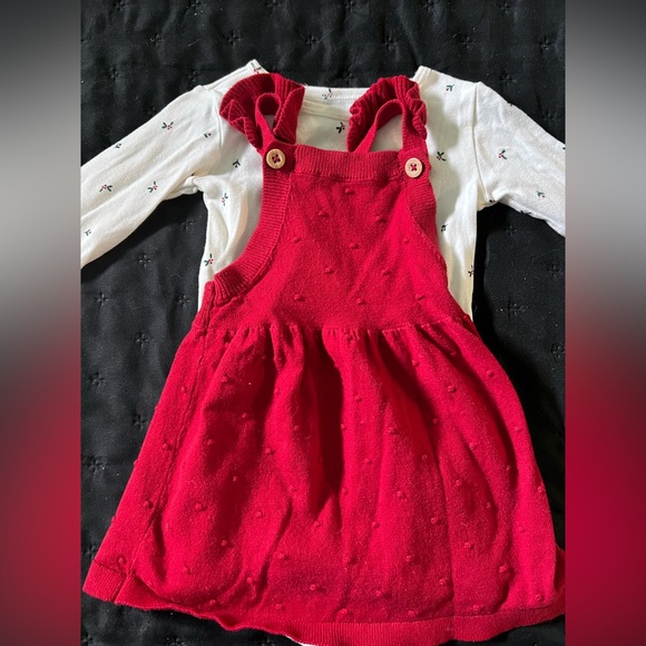 Carter's Other - Set of 6- Carters Long Sleeve Body Suits + Red Dress